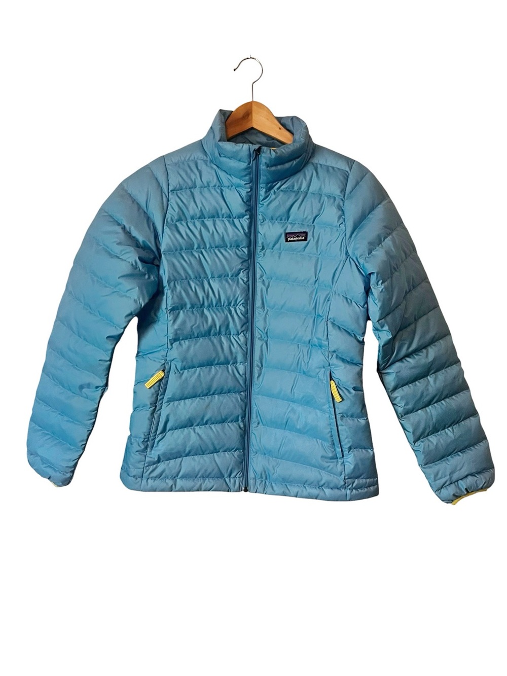 Patagonia Girl’s Blue Down Puffer Sweater Full Zip Jacket Size XL 14/16